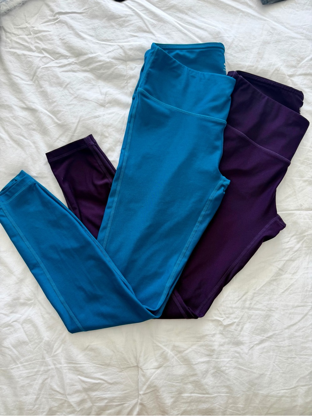 Tesla women’s Leggings Slim Stretch Fit Set Teal Blue & Deep Purple